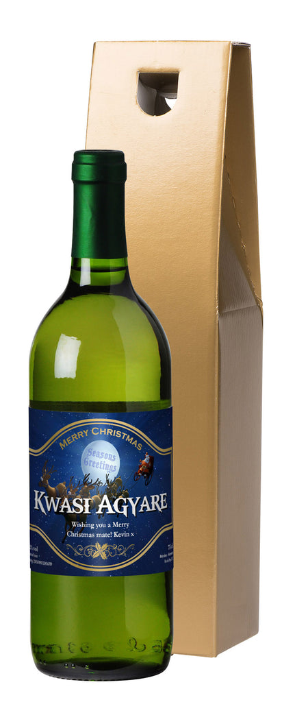 French AC Santa White Wine in a Gold Box