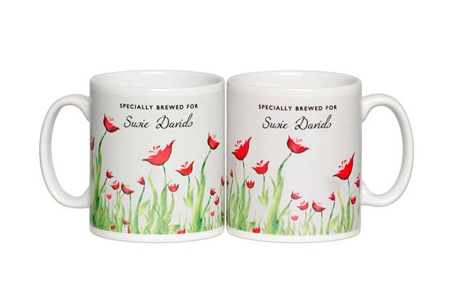 Personalised Tea Lovers Mug - Poppy Design