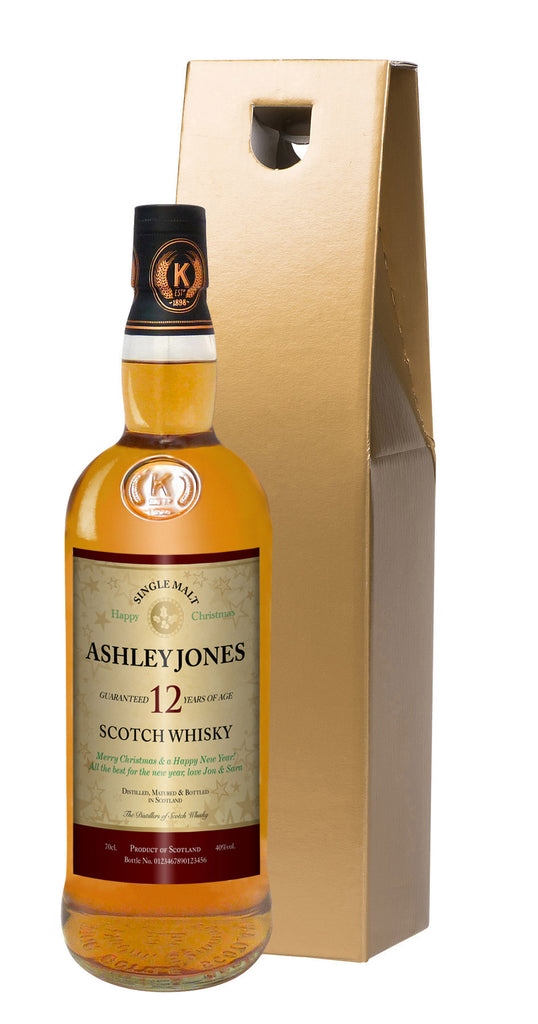 Christmas 12 Year Old Malt Whisky in a Gold Gift box