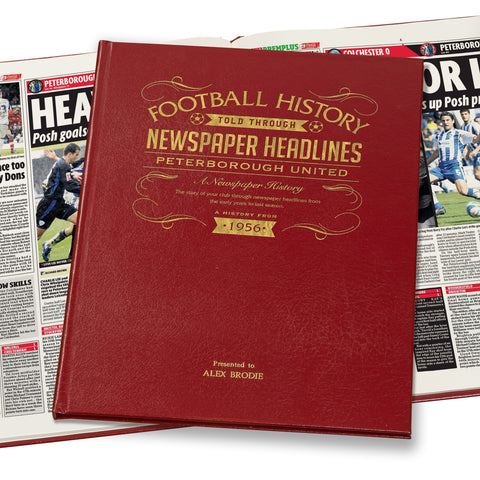 Peterborough Newspaper Book - Leather Red Cover