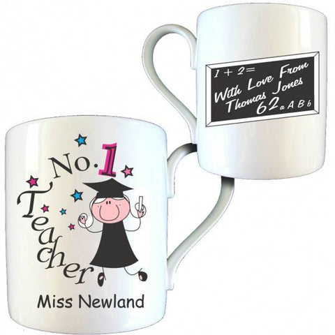 No1 Teacher Female Bone China Mug