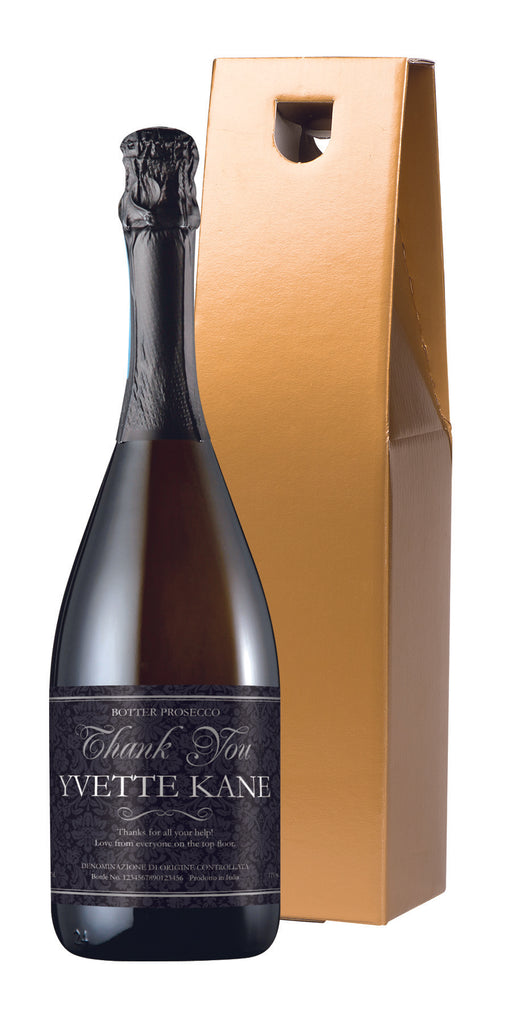 Thank You Floral  Prosecco in a Gold Box