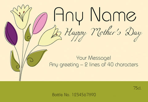 Mother's Day Bouquet Labels for White Wine