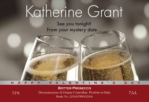 Valentine's Flutes Labels for Prosecco
