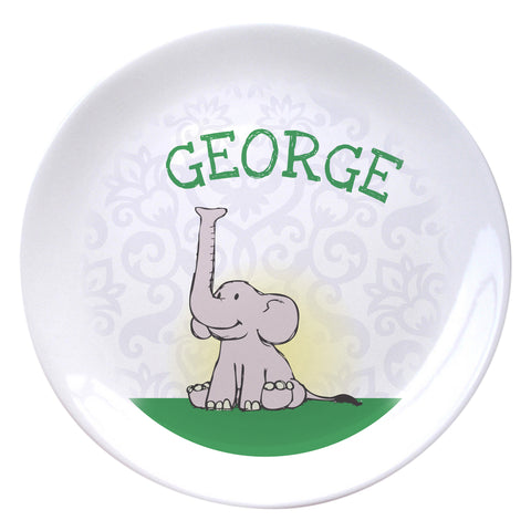 Baby Boy Elephant 8&quot; Bone China Coupe Plate