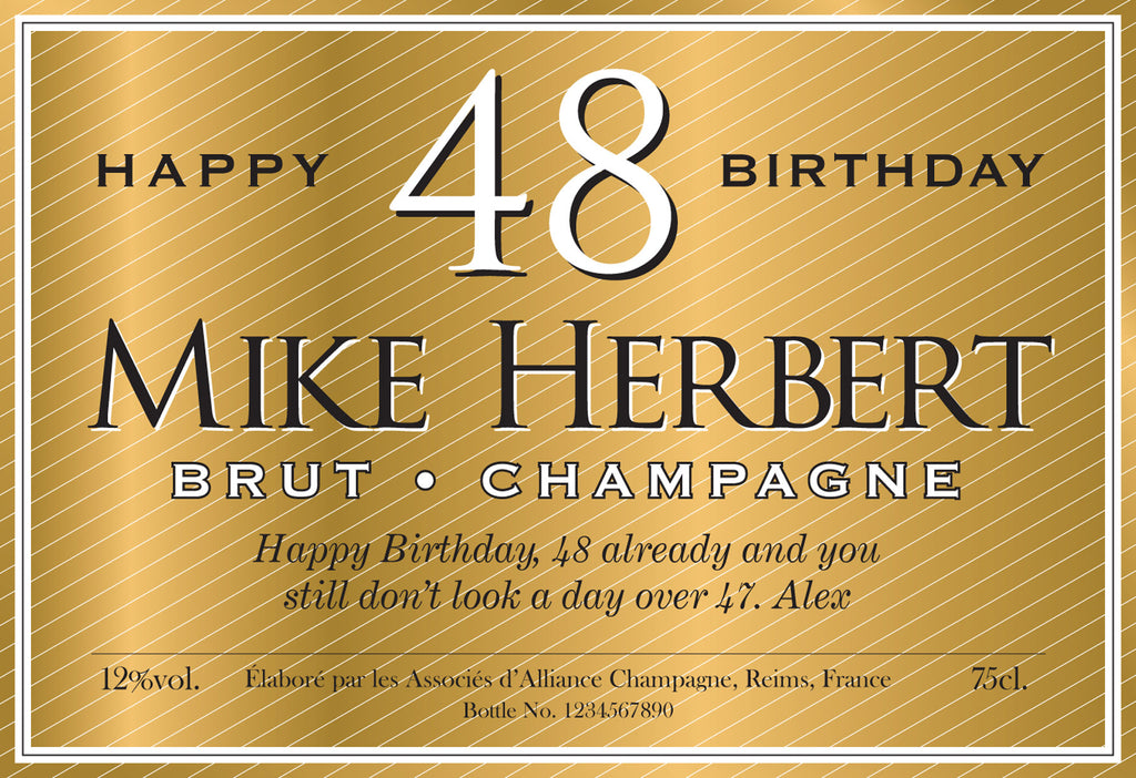 Gold Birthday Labels for Champagne (Pack of 2)