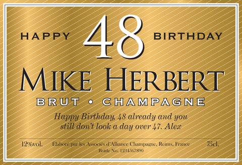 Gold Birthday Labels for Champagne (Pack of 2)