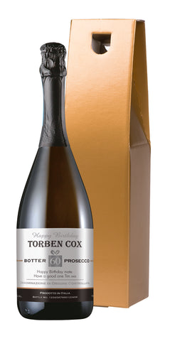 Contemporary Birthday Prosecco in a Gold Box