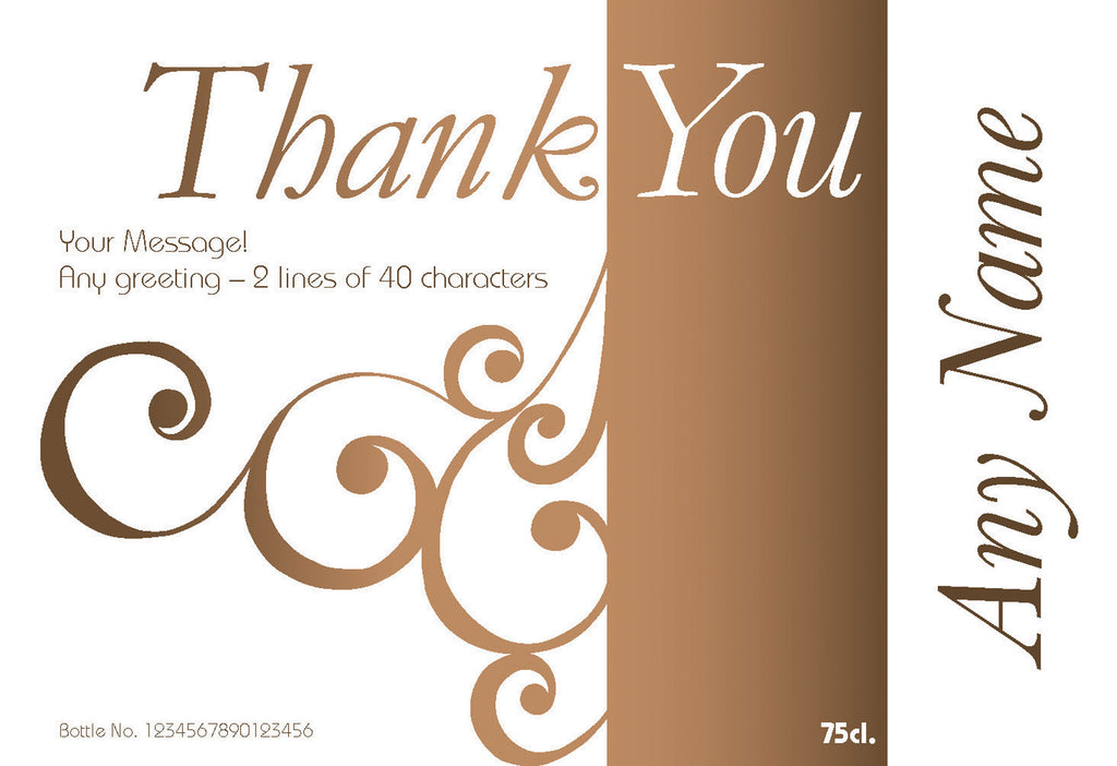Swirls to Say Thank You Labels for Rosé Wine (Pack of 12)