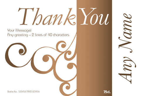Swirls to Say Thank You Labels for Rosé Wine