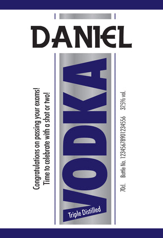 Blue Stripe Labels for Vodka (Pack of 2)