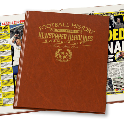 Swansea City Newspaper Book - Brown Leatherette (Colour Pages)