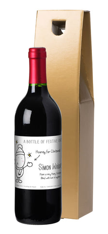French AC Chilli & Bubble's Christmas Red Wine in a Gold Gift Box