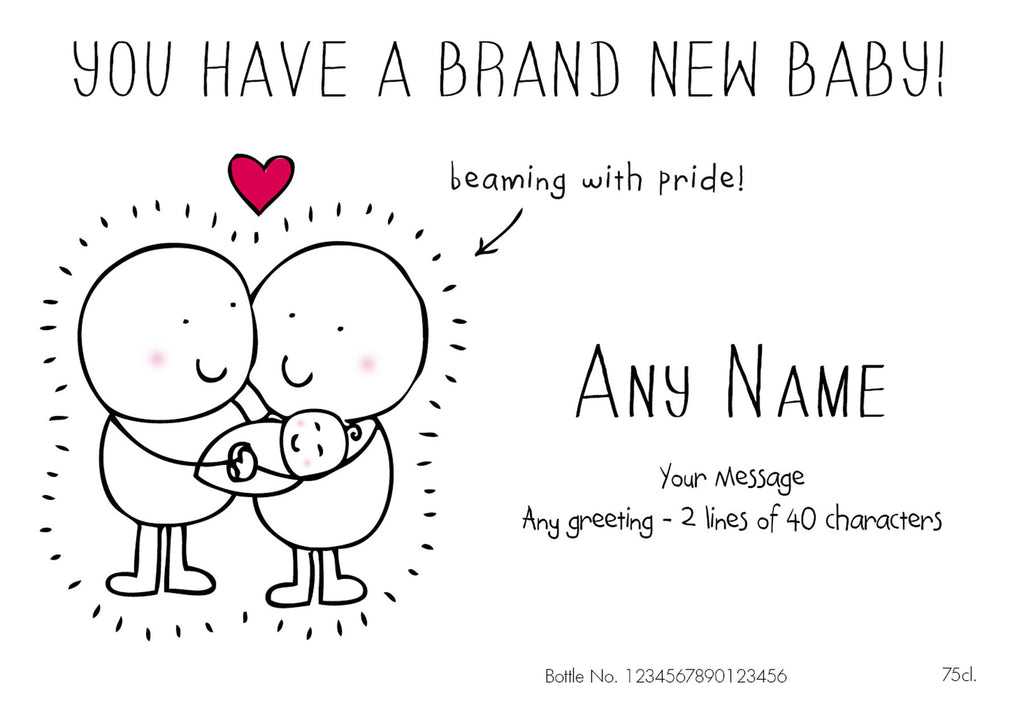 Chilli & Bubble's New Baby Labels for White Wine (Pack of 12)