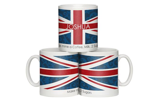 Personalised Shabby Chic Union Jack Mug