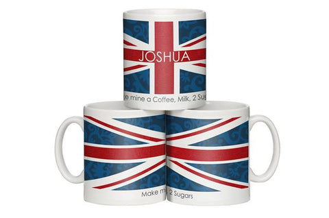 Personalised Shabby Chic Union Jack Mug
