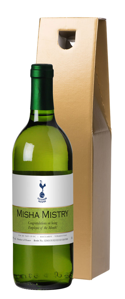 French VdP Spurs Ribbon White Wine in a Gold Box