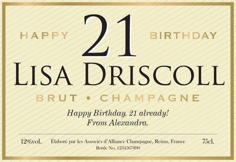 Birthday Celebration Labels for Champagne