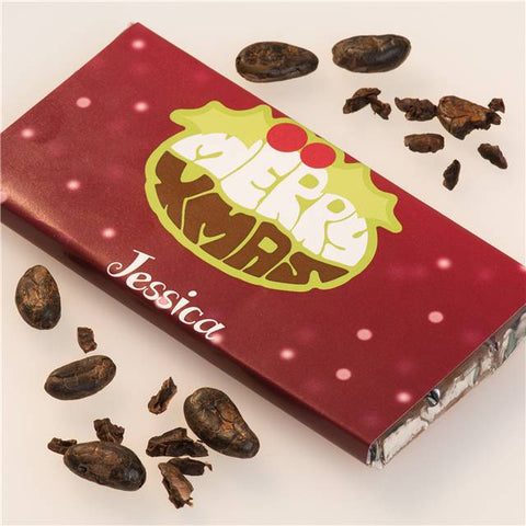 Personalised Christmas Chocolate Bar - Xmas Pud