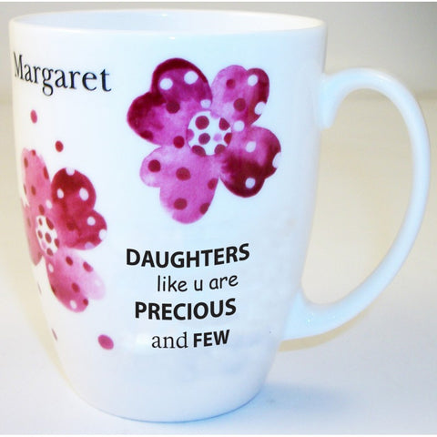 Pink Pansies Daughter Bone China Conic Mug