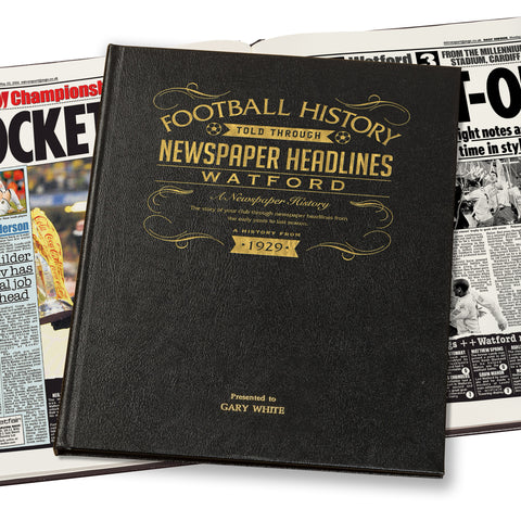 Watford Newspaper Book - Leather Black Cover