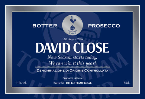 Spurs Blue Labels for Prosecco (Pack of 12)