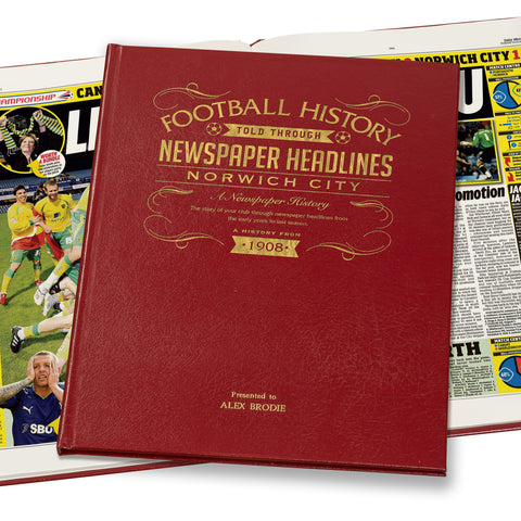 Norwich Newspaper Book - Leather Red Cover