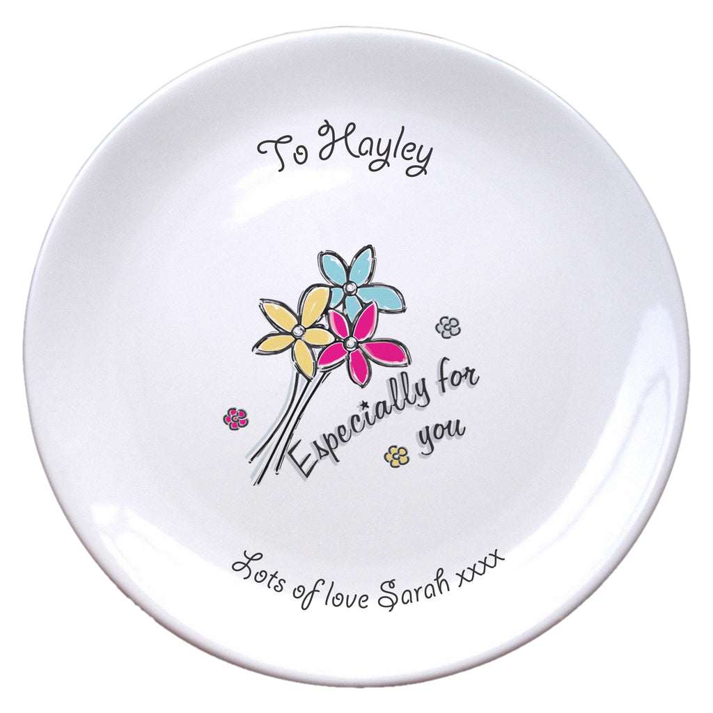 Especially For You Flowers Bone China Coupe Plate