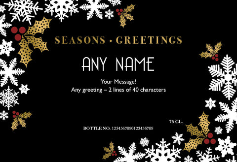 Snowflakes Christmas Labels for Red Wine (Pack of 12)