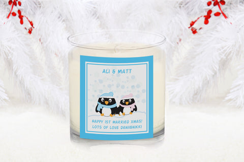 Penguin Family Rose Scented Candle