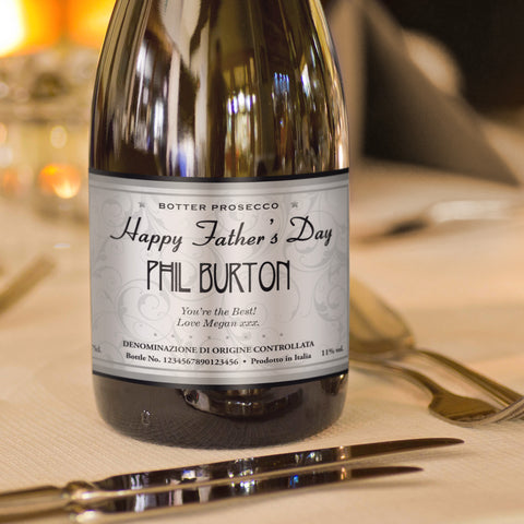 Elegant Father's Day Personalised Prosecco