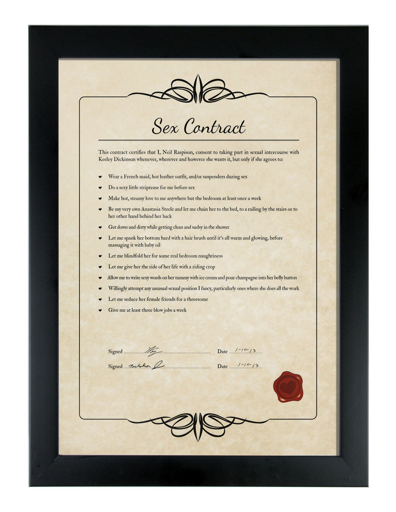 Sexy Contract from a man - in a Black Frame