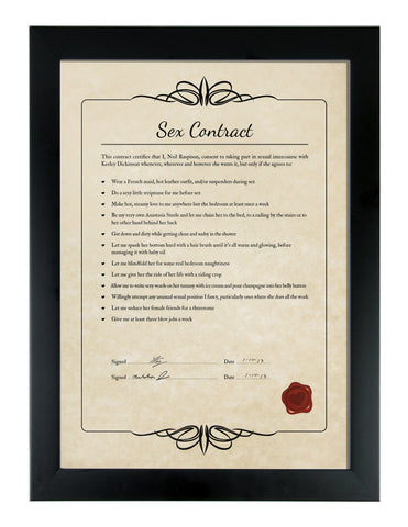 Sexy Contract from a man - in a Black Frame
