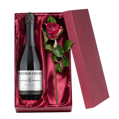 Contemporary Prosecco with a Rose Giftpack