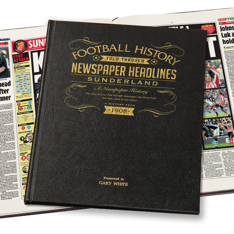 Sunderland Newspaper Book - Leather Black Cover