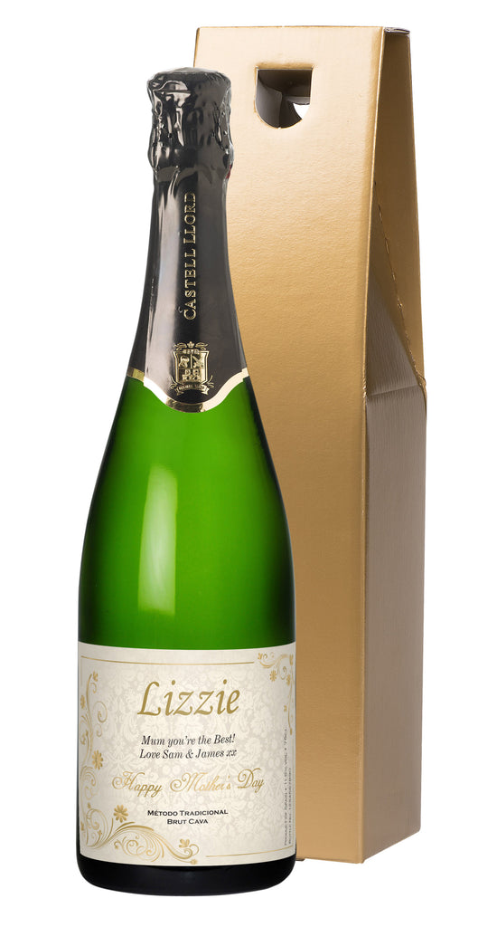Mother's Day Golden Flowers Cava in a Gold Gift Box