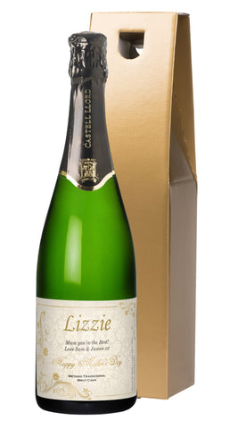 Mother's Day Golden Flowers Cava in a Gold Gift Box