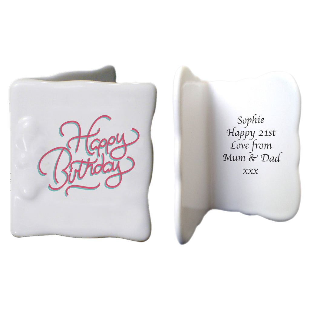 Happy Birthday Bone China Message Card