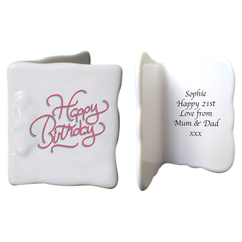 Happy Birthday Bone China Message Card