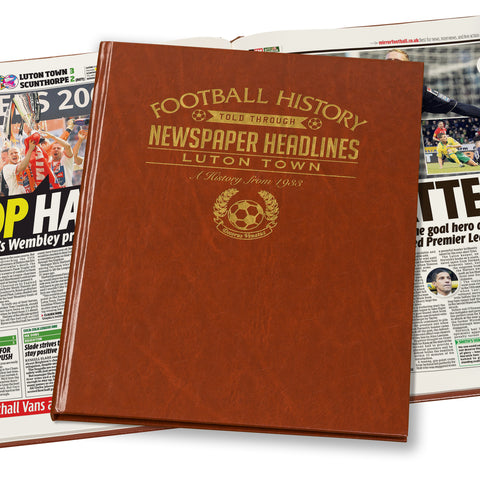 Luton Town Newspaper Book - Brown Leatherette (Colour Pages)
