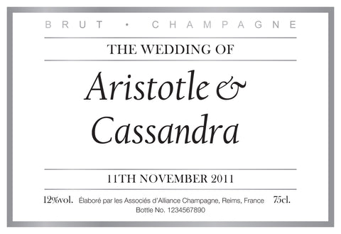 Wedding Labels for Champagne