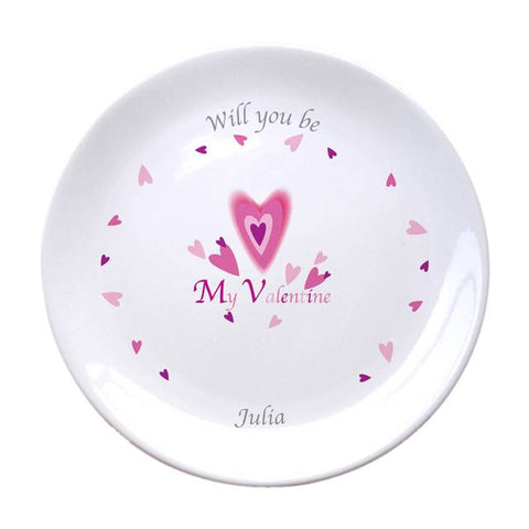 Red Hearts Valentine's 8" Bone China Coupe Plate