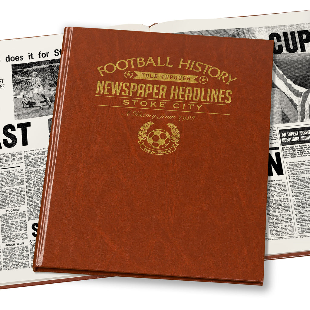 Stoke City Newspaper Book - Brown Leatherette