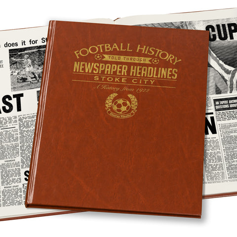 Stoke City Newspaper Book - Brown Leatherette