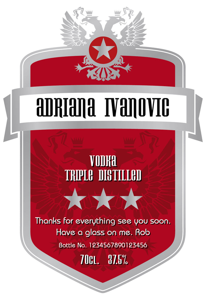 Red Shield Labels for Vodka (Pack of 12)