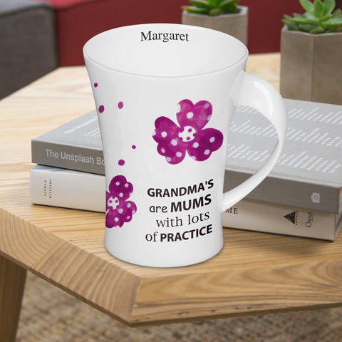 Pink Pansies Grandma Twist Handle Mug