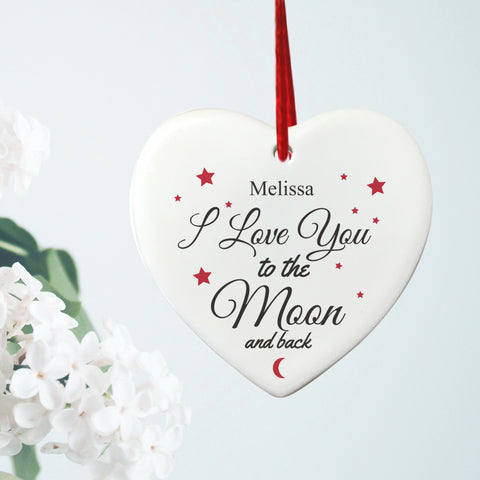 To the moon & Back Heart Shaped Tree Decoration