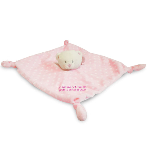 Pink Bear Baby's First Comforter