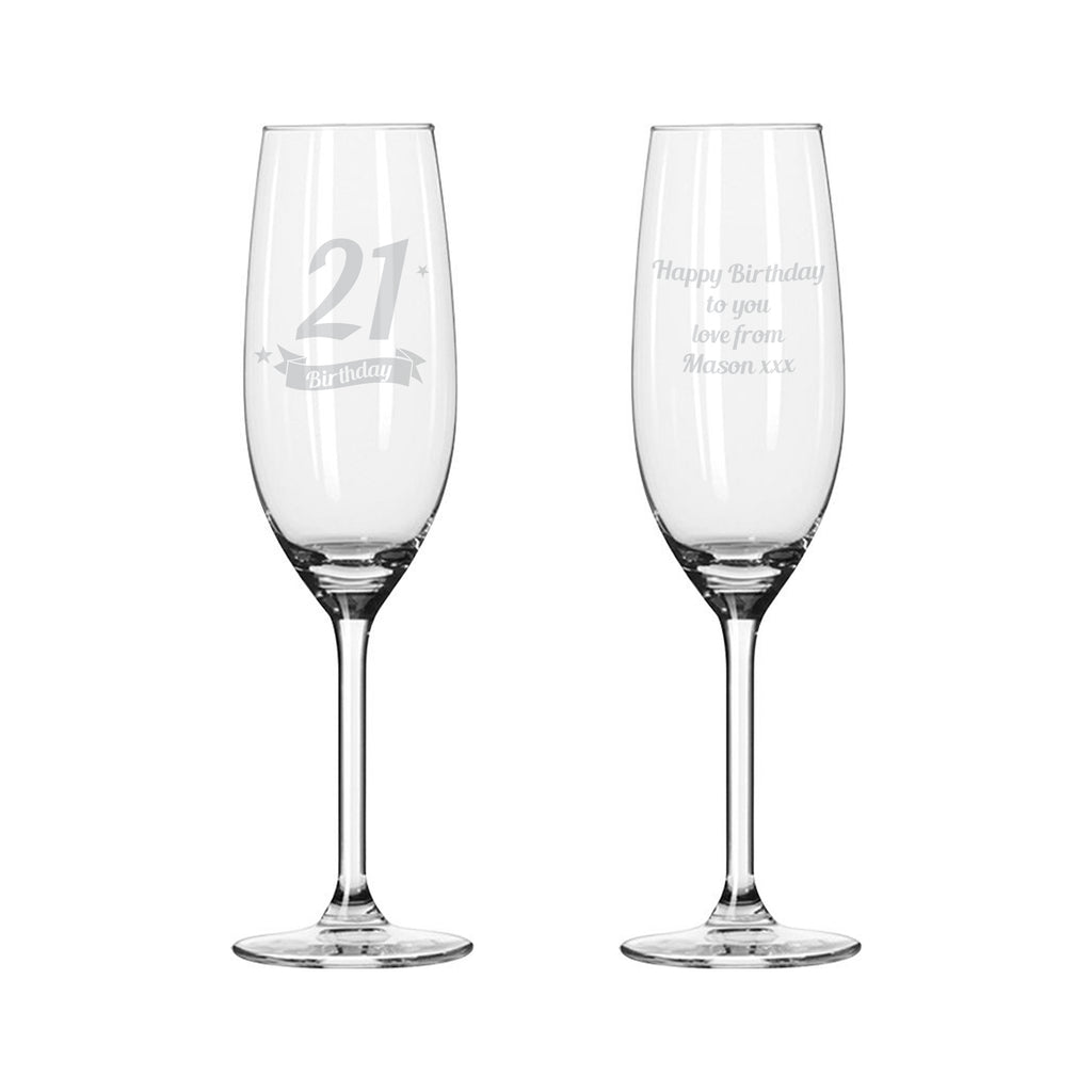 Birthday Banner Champagne Flute