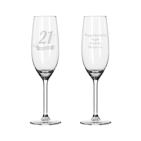 Birthday Banner Champagne Flute